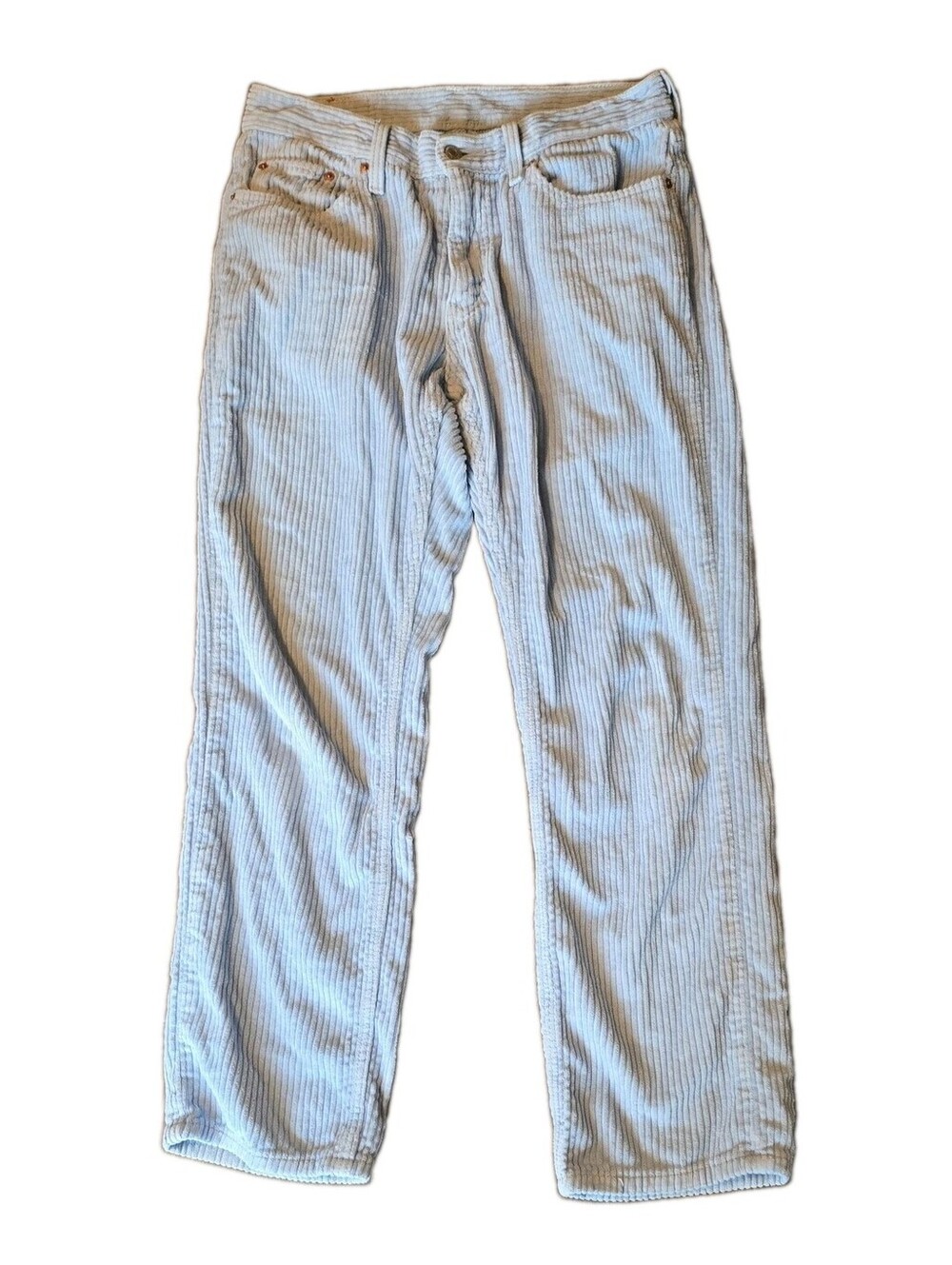Levis 559 Blue Ribbed Corduroy Straight Leg Pants Retro Hippie Womens? 30x30